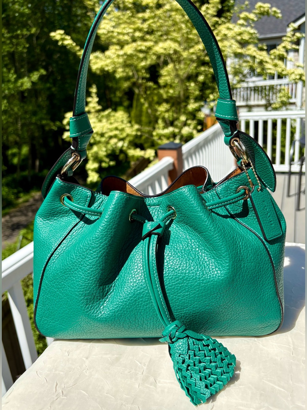 COACH Coach Everly Drawstring
Shoulder Bag In Jade C5671